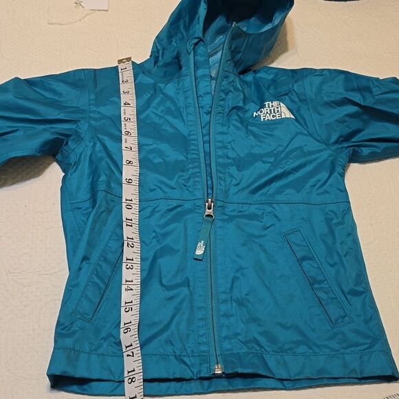 Teal Northface youth Rain jacket with mesh lining 5 - Picture 4 of 6
